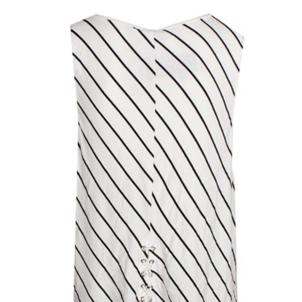 Kensie White and Black Striped Cropped Tank Top - Picture 6 of 7